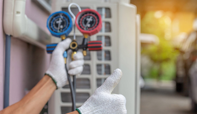 Contractor Repairing AC