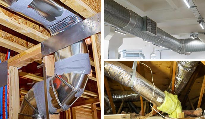 Collage of various ductworks