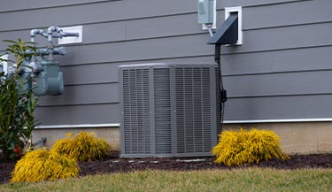 Heating system installed outside the home