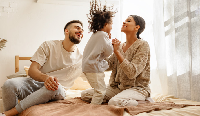 Happy family in a healthy environment