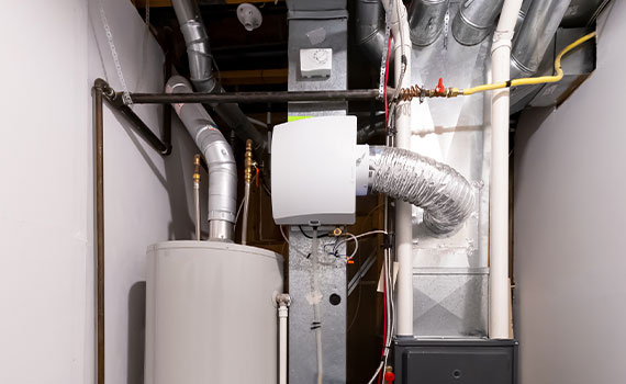 bypass humidifiers installed in a basement