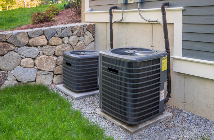 Heating pump system in the garden