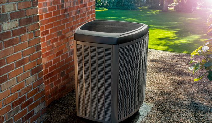 HVAC system installed in the garden for climate control.