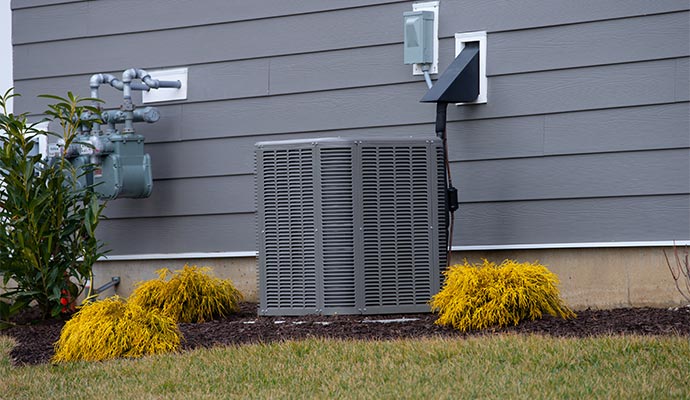 HVAC unit outside of a residential home