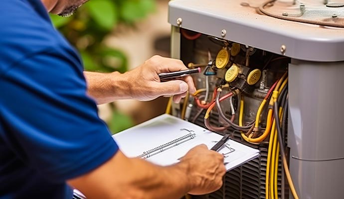 inspecting air conditioner