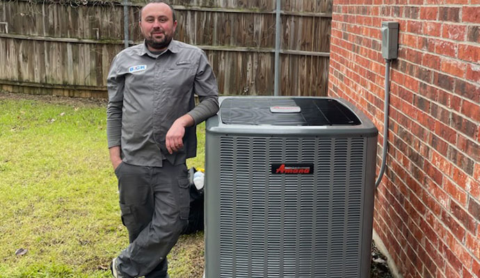 An installed outdoor heating system