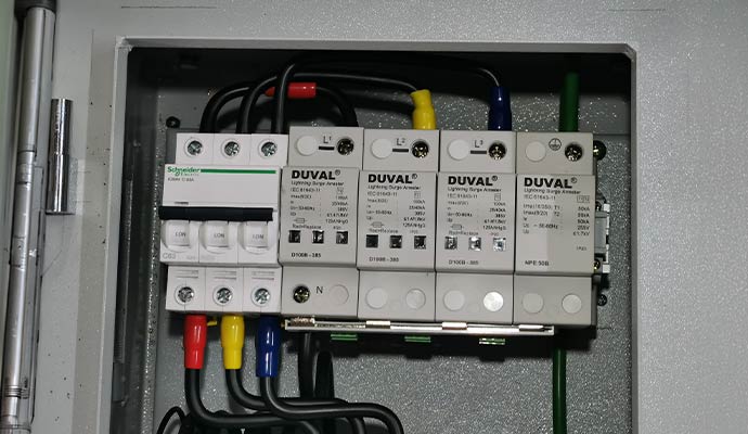Installed surge protector