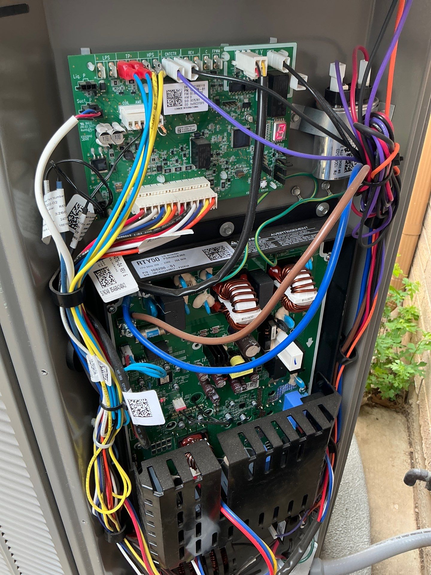 Wiring components for condenser.