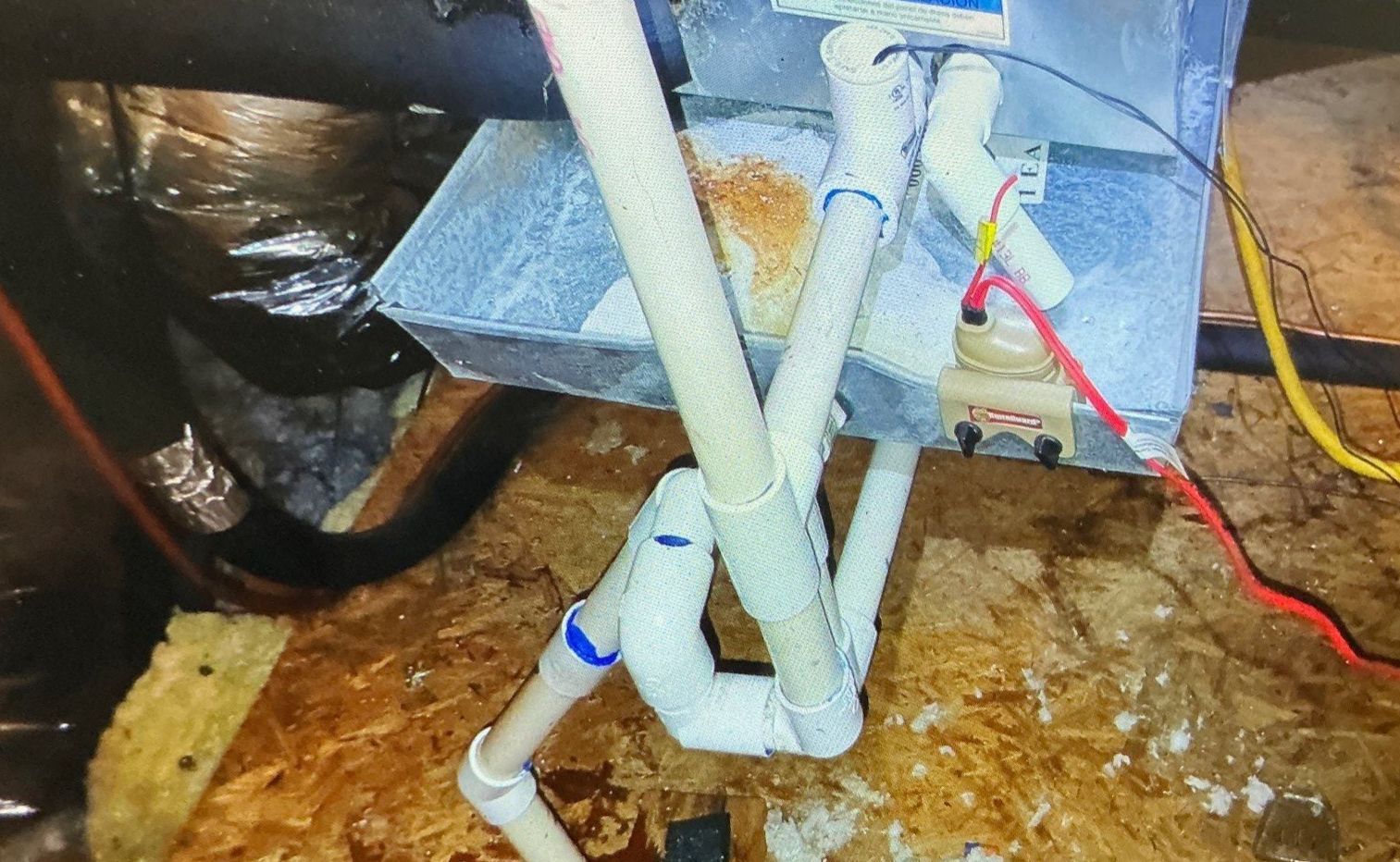 Clogged drain line.