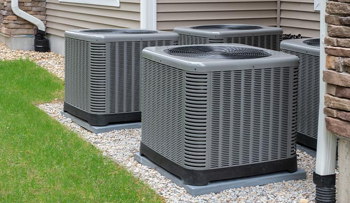 Heat pump installed outdoor